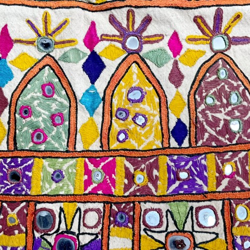 Indian embroidered 'saddlebag'