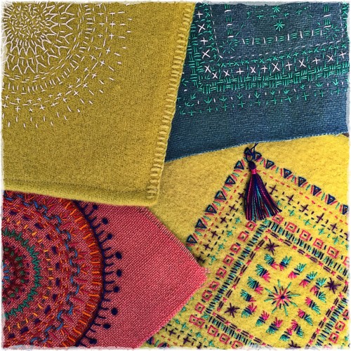 Dyed vintage wool blanket