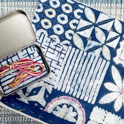 Tin projects - indigo patchwork