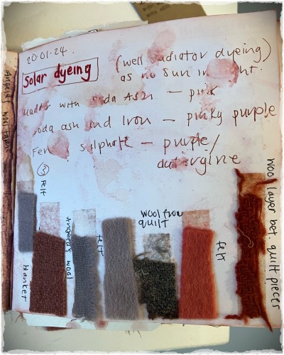 Page from a dye notebook